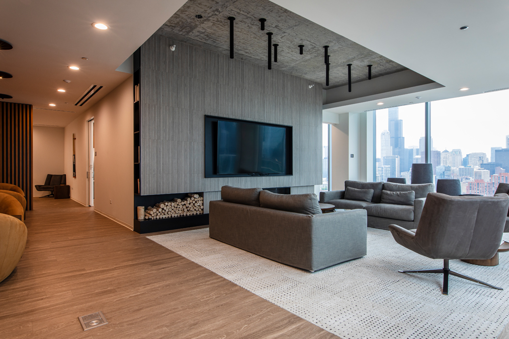 South Loop Apartment Building Lounge